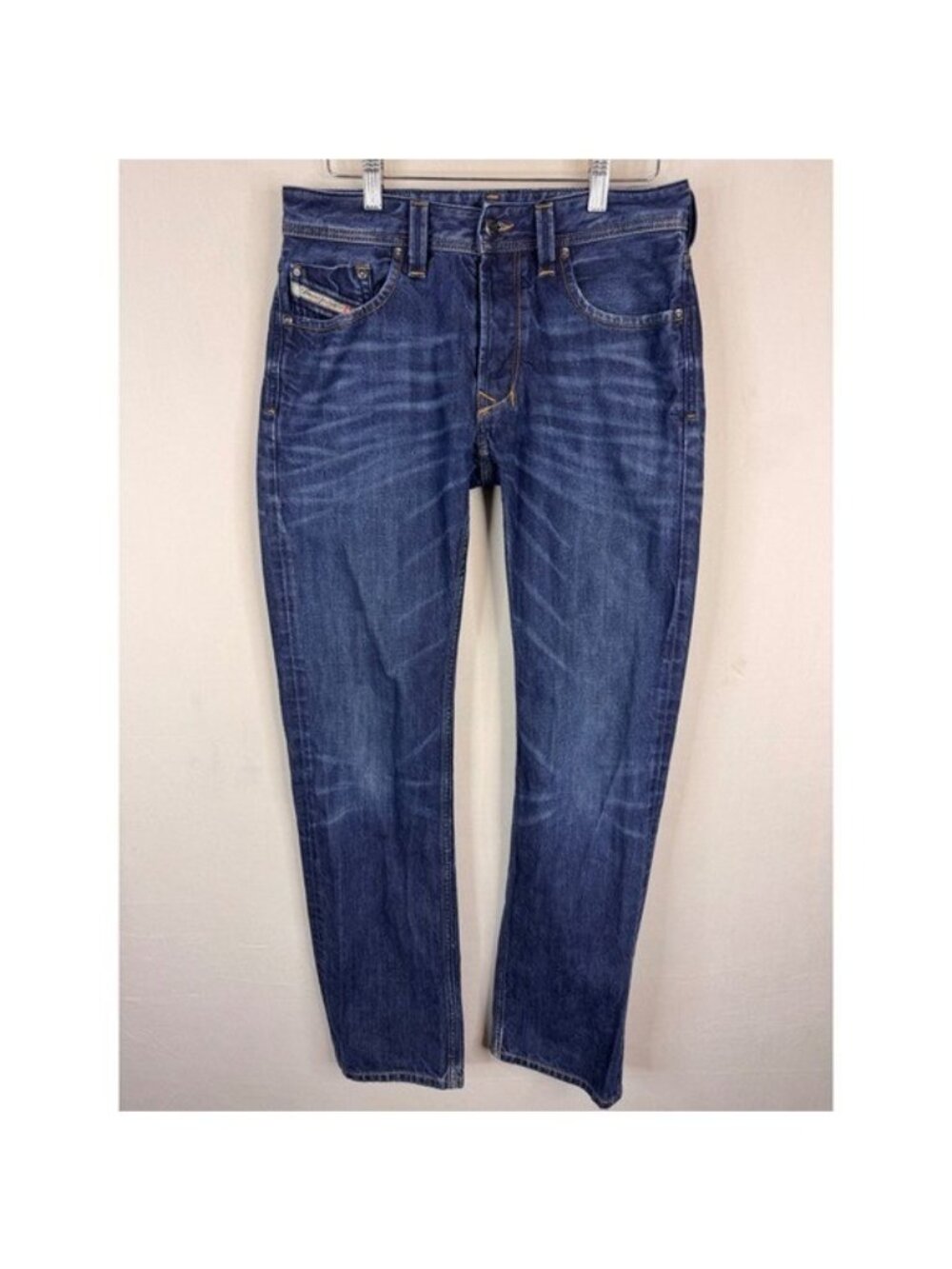 Diesel Larkee Regular Straight Jeans Dark Wash 0806W Mens 28x32 Blue Denim